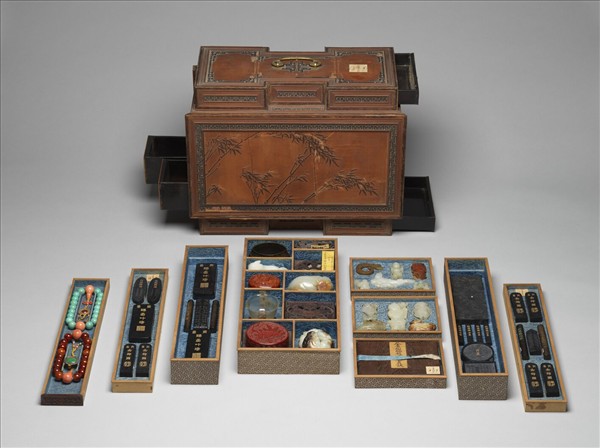 竹黃貼花百什件