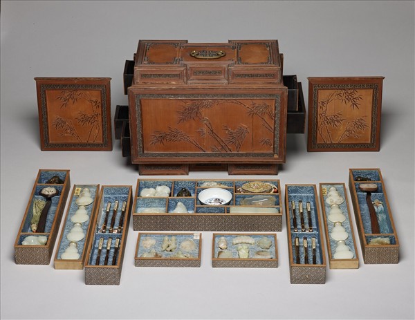 竹黃貼花百什件