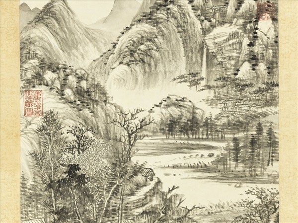 清錢維城溪亭秋色　軸