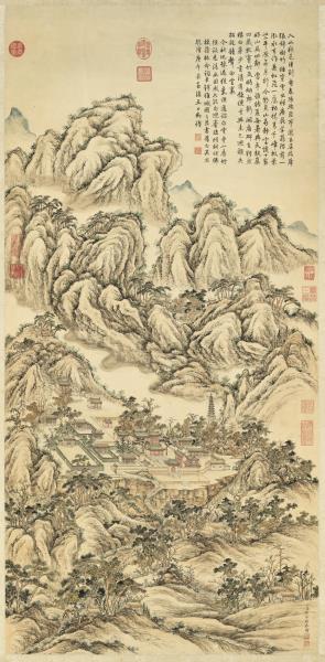 清錢維城畫豫省白雲寺圖　軸