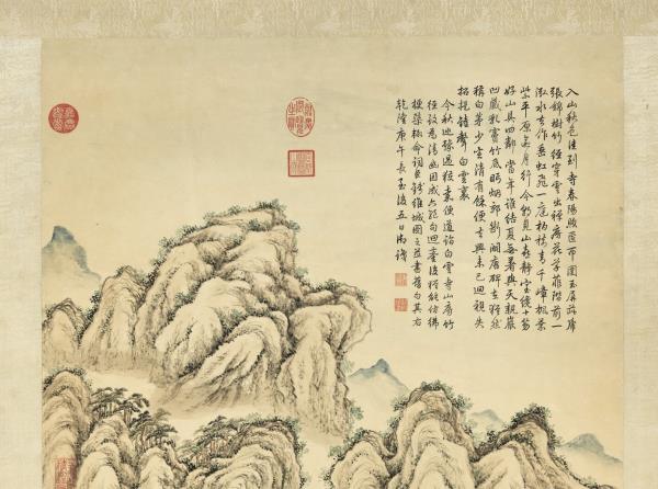 清錢維城畫豫省白雲寺圖　軸