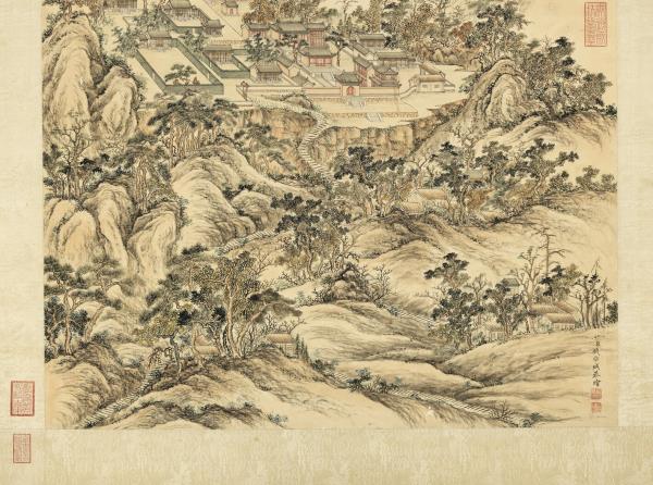 清錢維城畫豫省白雲寺圖　軸