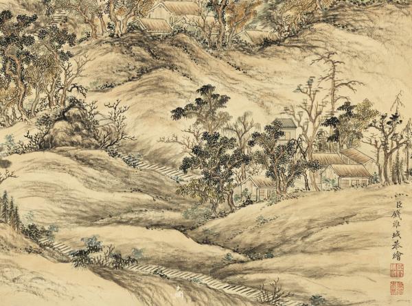 清錢維城畫豫省白雲寺圖　軸