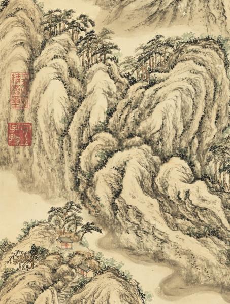 清錢維城畫豫省白雲寺圖　軸