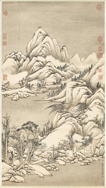 清錢維城雪浦歸帆圖　軸