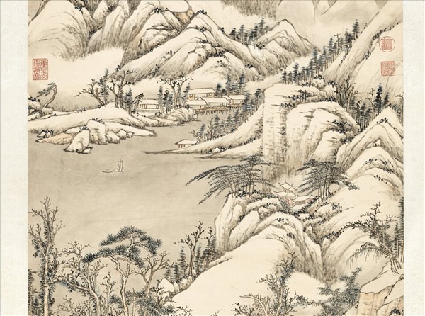 清錢維城雪浦歸帆圖　軸