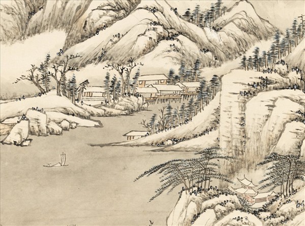 清錢維城雪浦歸帆圖　軸