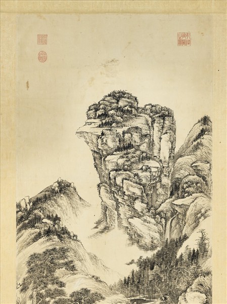 清錢維城觀泉圖　軸