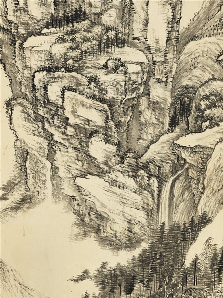 清錢維城觀泉圖　軸