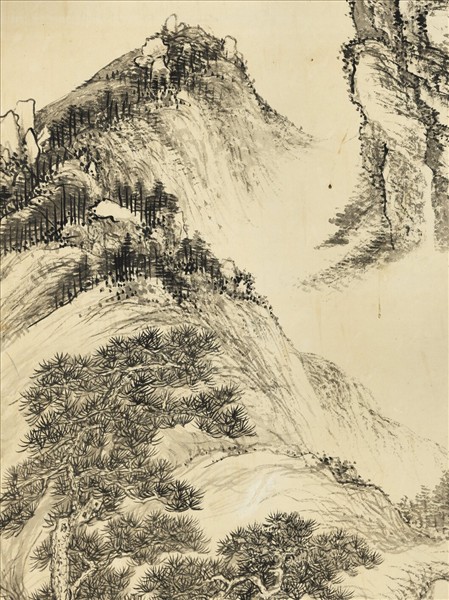 清錢維城觀泉圖　軸