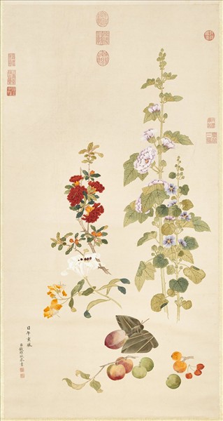 清錢維城畫天中瑞景　軸