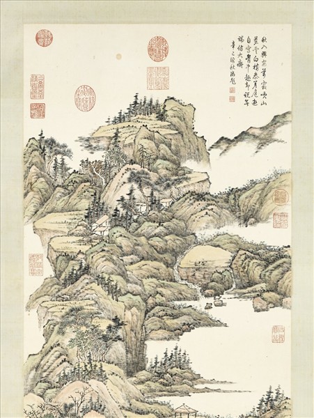 清錢維城倣黃公望秋山圖　軸