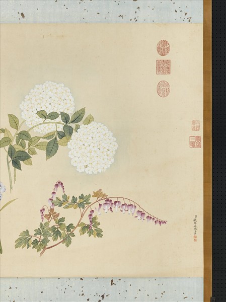 清錢維城夏花四種　軸