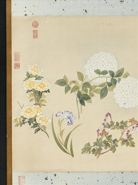 清錢維城夏花四種　軸