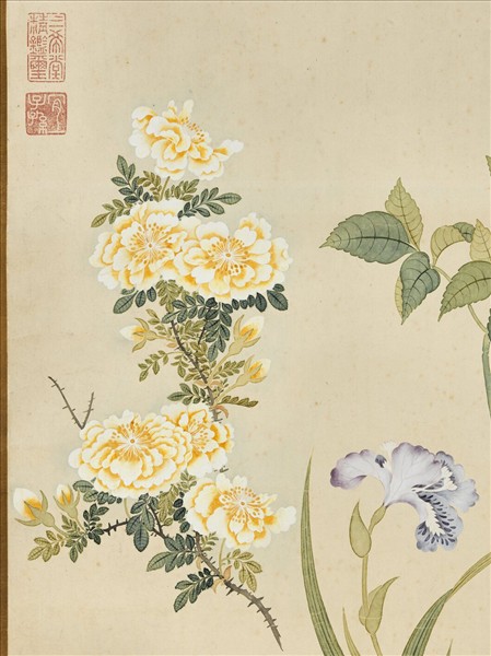 清錢維城夏花四種　軸
