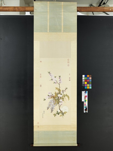 清錢維城畫花卉　軸