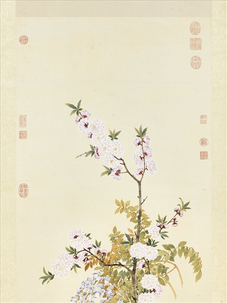 清錢維城畫花卉　軸