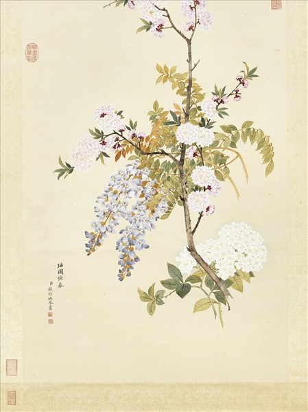 清錢維城畫花卉　軸