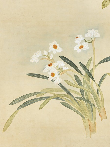 清錢維城畫梅茶水仙　軸