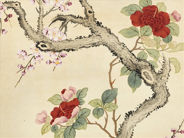 清錢維城畫梅茶水仙　軸