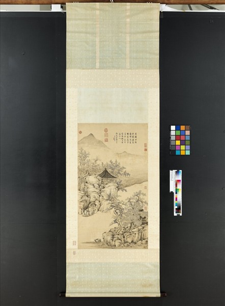 清張若澄笠亭嵐靄　軸