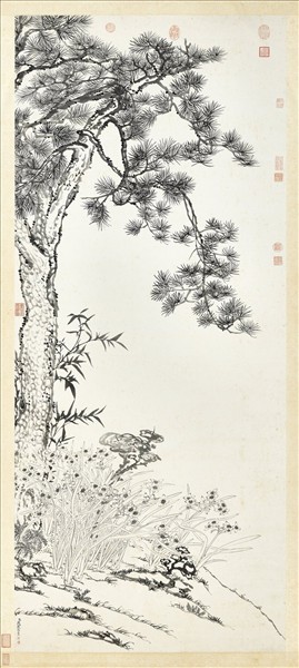 清錢載靈仙祝壽圖　軸