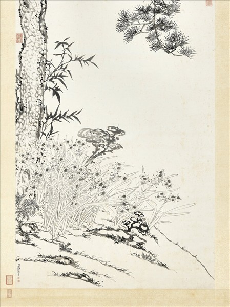 清錢載靈仙祝壽圖　軸