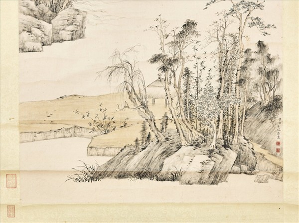 清永瑢畫山水　軸