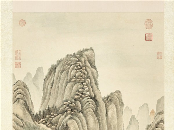 清永瑢春山遊騎　軸