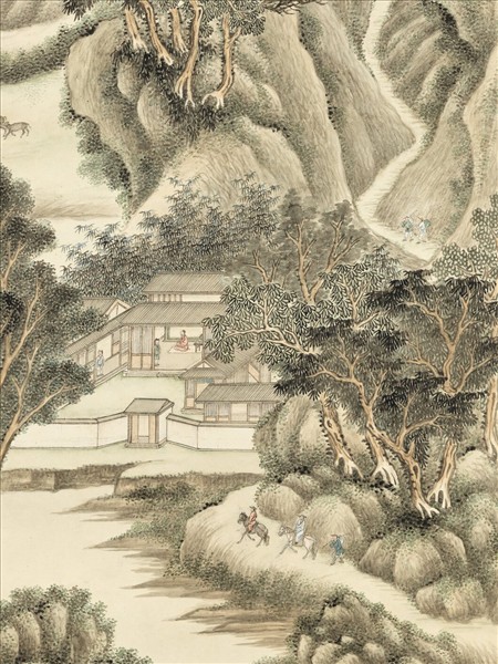 清永瑢春山遊騎　軸