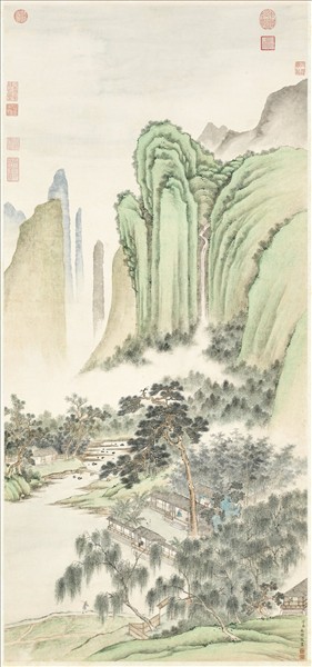 清永瑢松壑層軒　軸