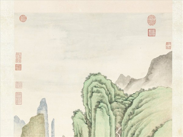 清永瑢松壑層軒　軸