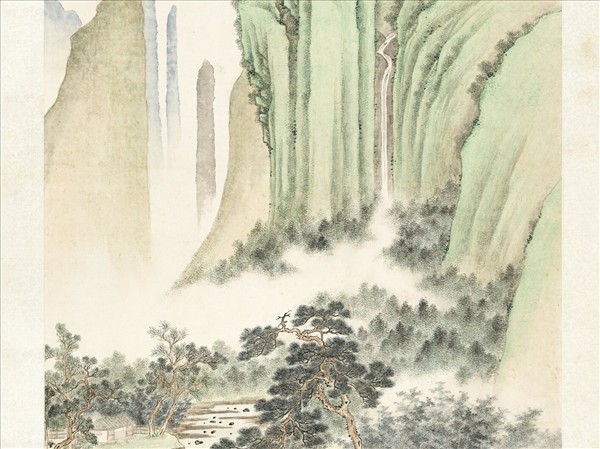 清永瑢松壑層軒　軸