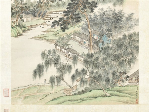 清永瑢松壑層軒　軸