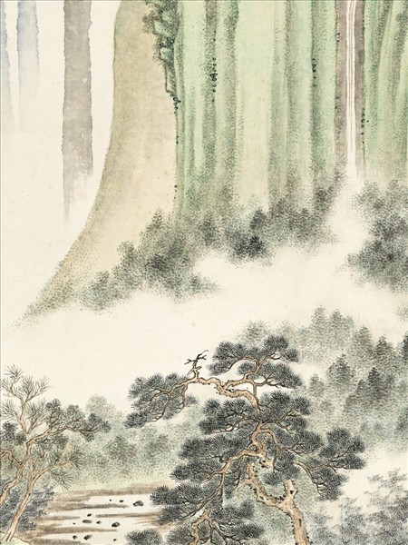 清永瑢松壑層軒　軸