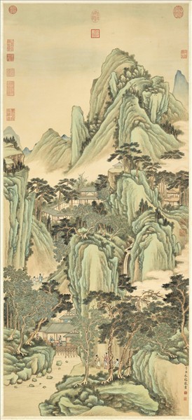 清永瑢畫松壑探奇　軸