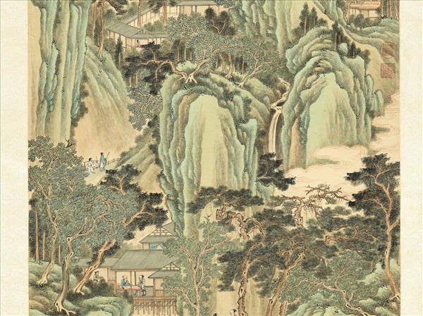 清永瑢畫松壑探奇　軸