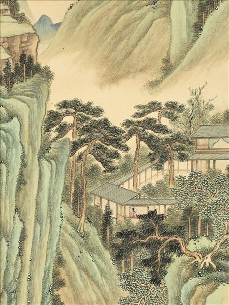 清永瑢畫松壑探奇　軸