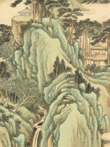 清永瑢畫松壑探奇　軸