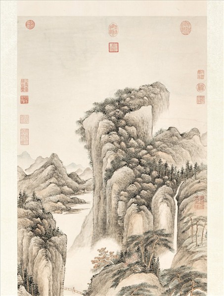 清永瑢畫松溪仙館　軸