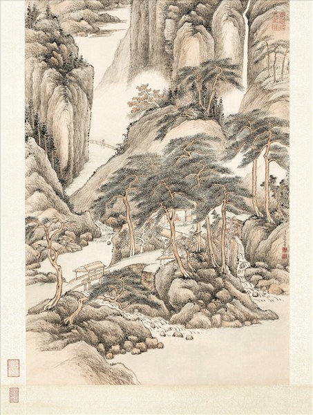 清永瑢畫松溪仙館　軸