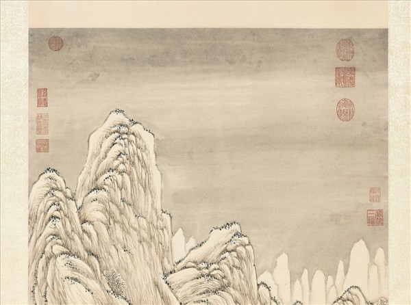 清關槐群峰積玉　軸