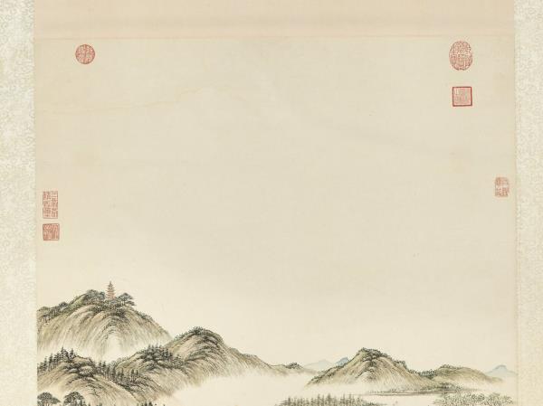 清關槐黃鶴樓圖　軸