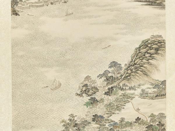 清關槐黃鶴樓圖　軸