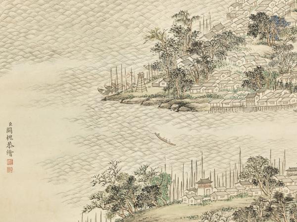 清關槐黃鶴樓圖　軸