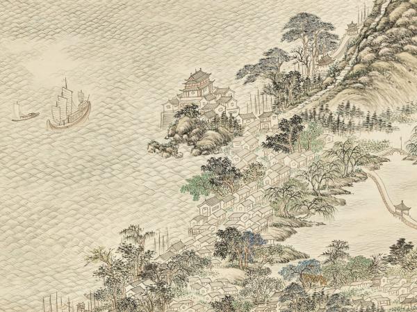 清關槐黃鶴樓圖　軸