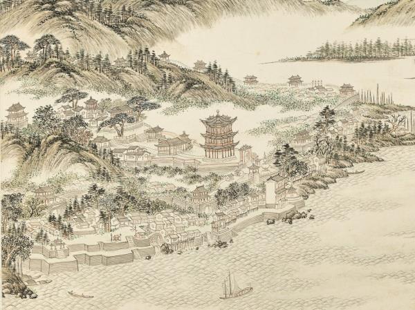 清關槐黃鶴樓圖　軸