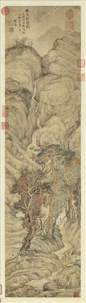 明張季林谷秋容　軸