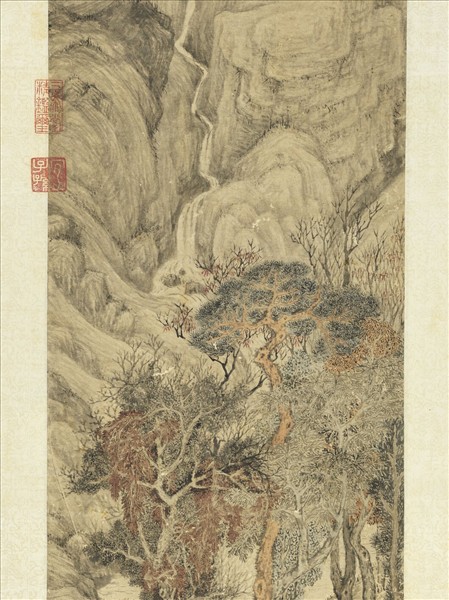 明張季林谷秋容　軸