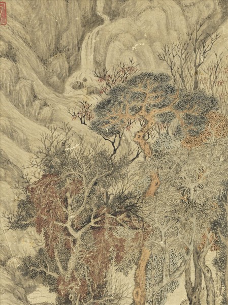 明張季林谷秋容　軸